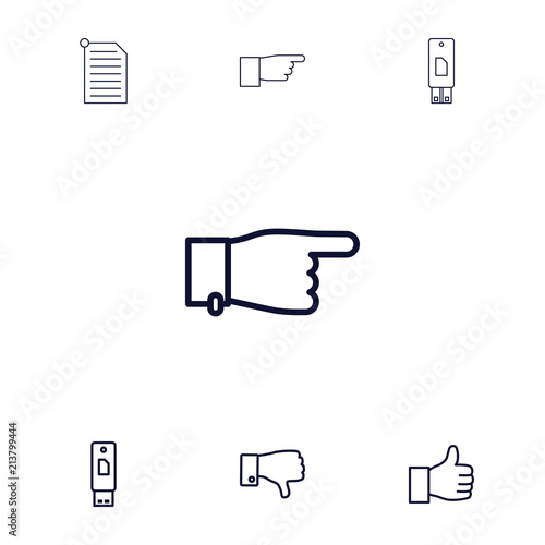 Collection of 7 thumb outline icons