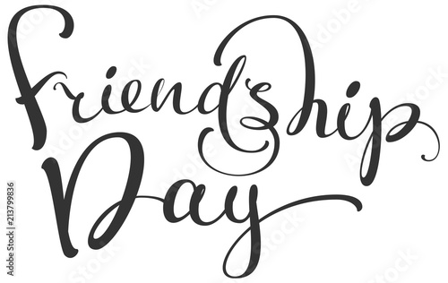 Friendship day lettering ornate text for greeting card