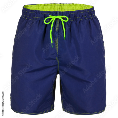 Navy blue men shorts for swimming isolated on white background