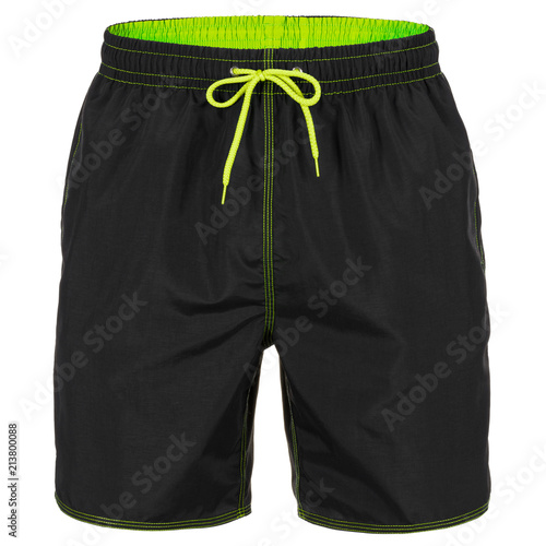 Black men shorts for swimming isolated on white background