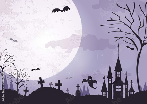 ハロウィンの背景素材_紫2