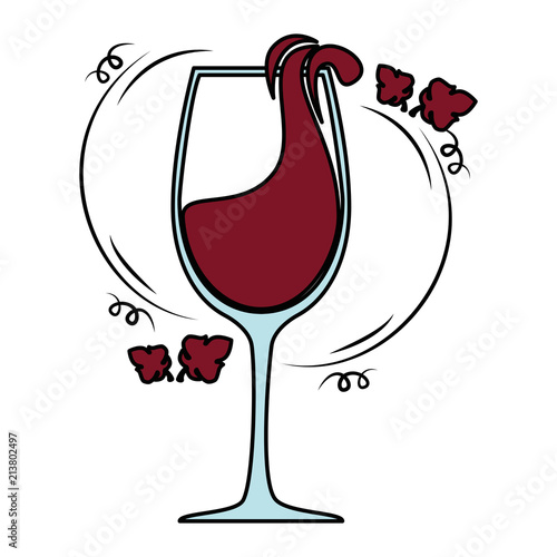 wine cup with leafs frame