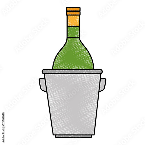 wine bottle in bucket