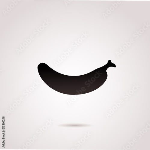 Banana vector icon isolated on white background.