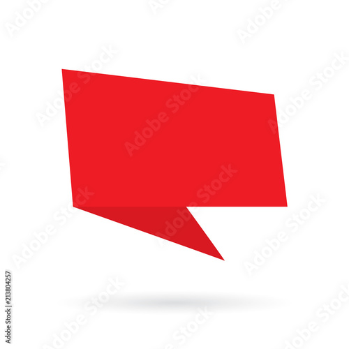 red geometric speach bubble- vector illustration