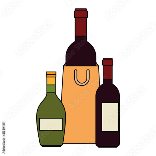 wine bottles with shopping bag