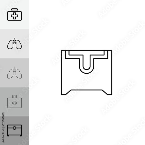 Collection of 6 chest outline icons