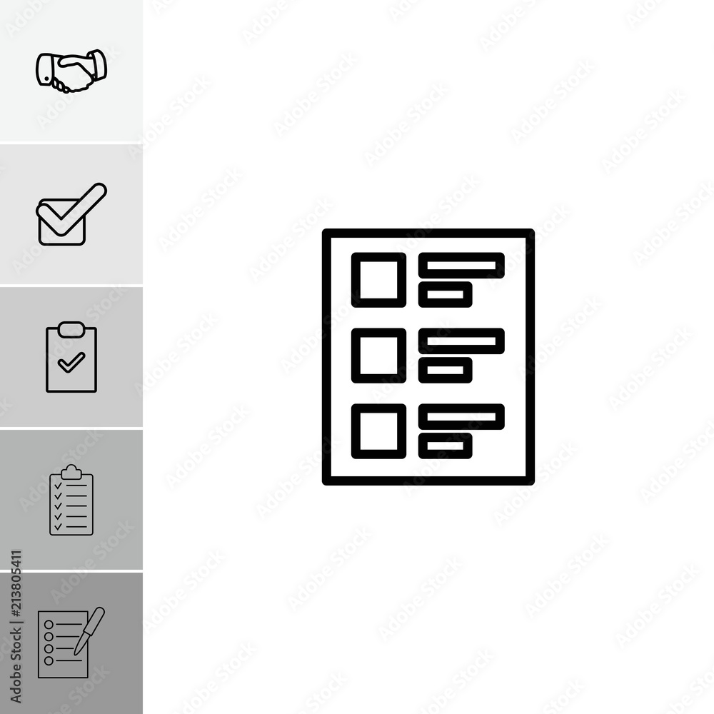 Collection of 6 agreement outline icons Collection of 6 agreement outline icons