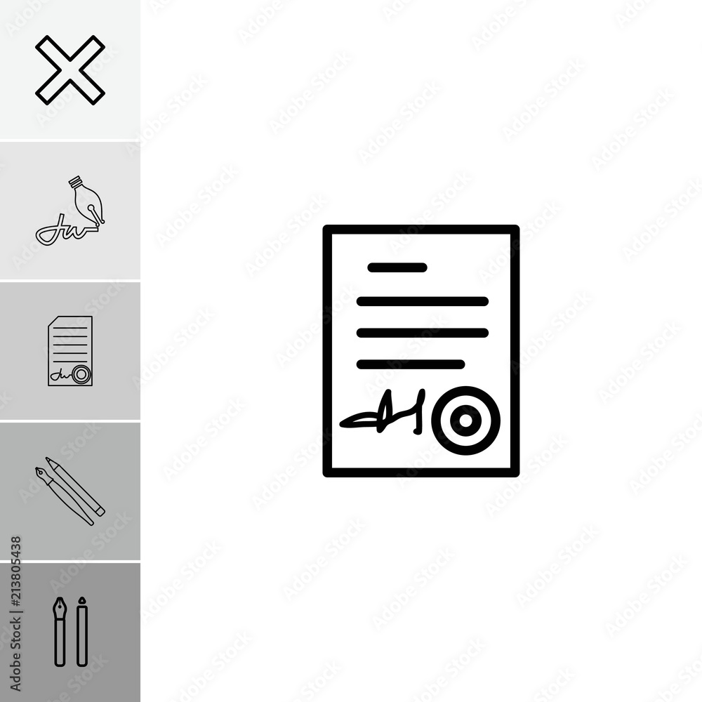 Collection of 6 signature outline icons Collection of 6 signature outline icons