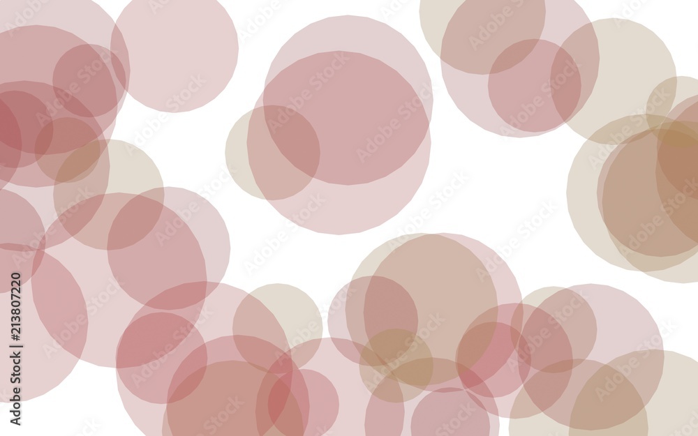 Multicolored translucent circles on a white background. Red tones. 3D illustration Multicolored translucent circles on a white background. Red tones. 3D illustration