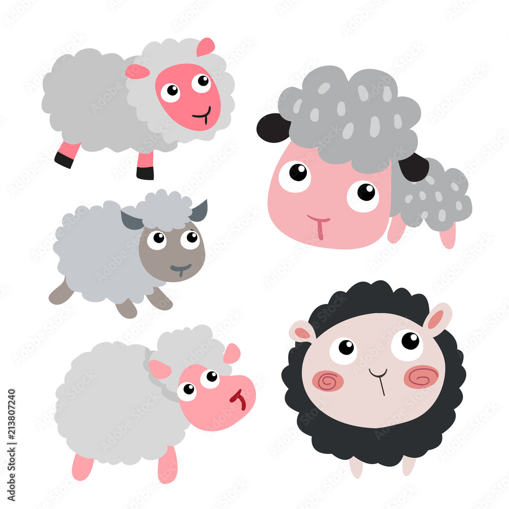 sheep character vector design sheep character vector design
