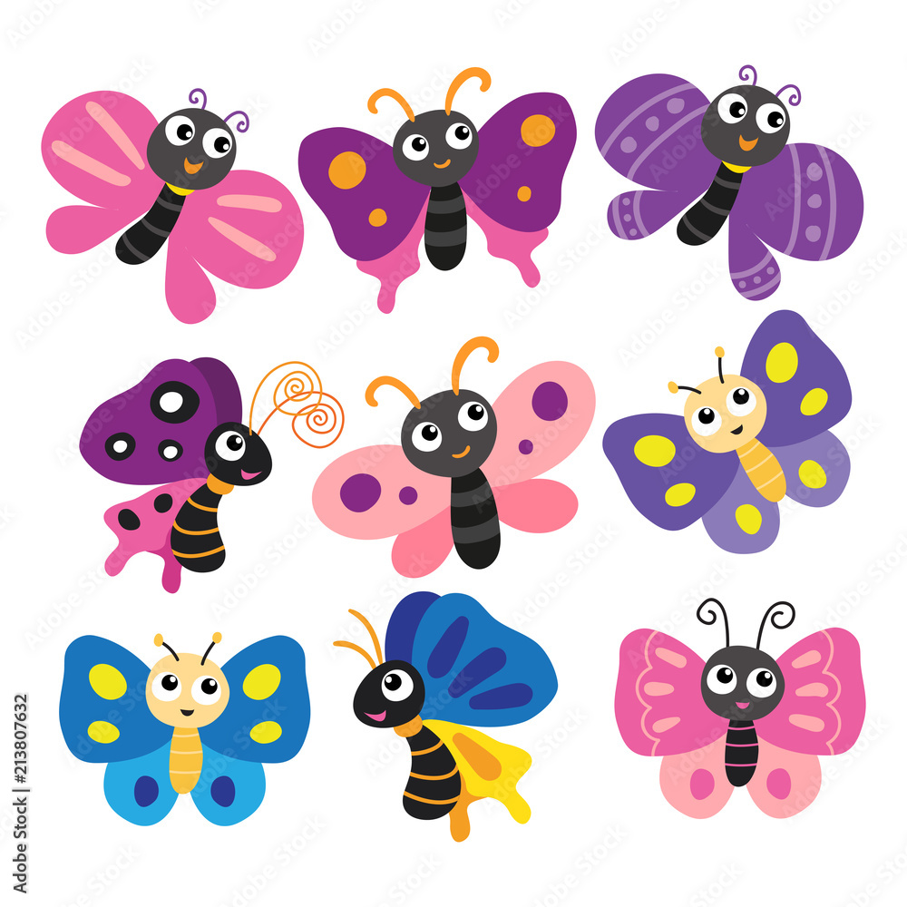 Obraz premium butterfly character vector design