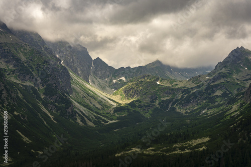 Peaks in Mengusovska Valley. Tatra Mountains. Slovakia
