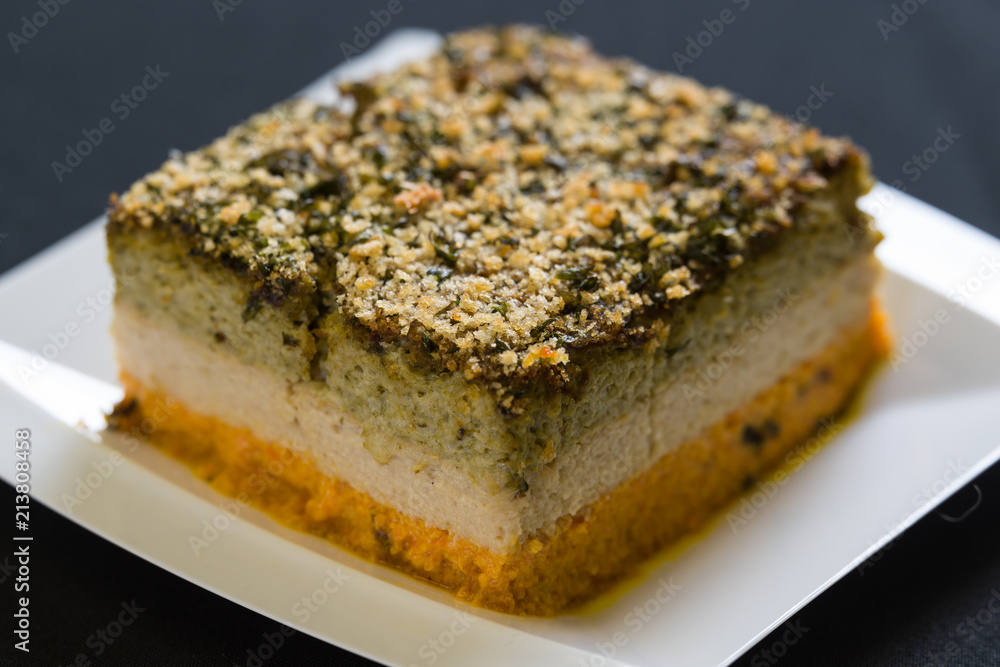A slice of a coffee cake on a plate A slice of a coffee cake on a plate