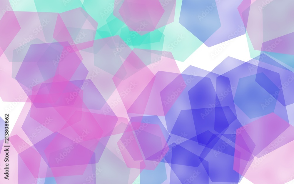 Obraz premium Multicolored translucent hexagons on white background. Red tones. 3D illustration