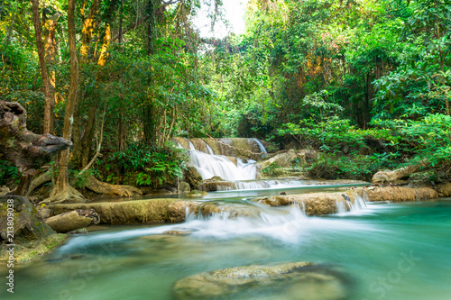 Deep forest Waterfall in Kanchanaburi, Thailand © wit88