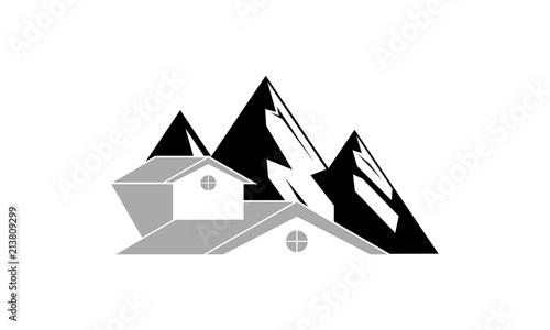 Home and mountain logo