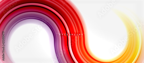 Rainbow fluid color line abstract background - swirl and circles, twisted liquid colours design, colorful marble or plastic wavy texture backdrop, multicolored template for business or technology