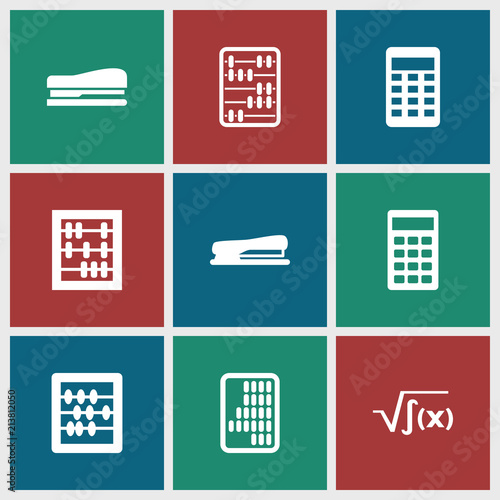 Collection of 9 calculator filled icons