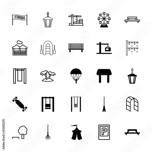 Collection of 25 outdoor filled and outline icons
