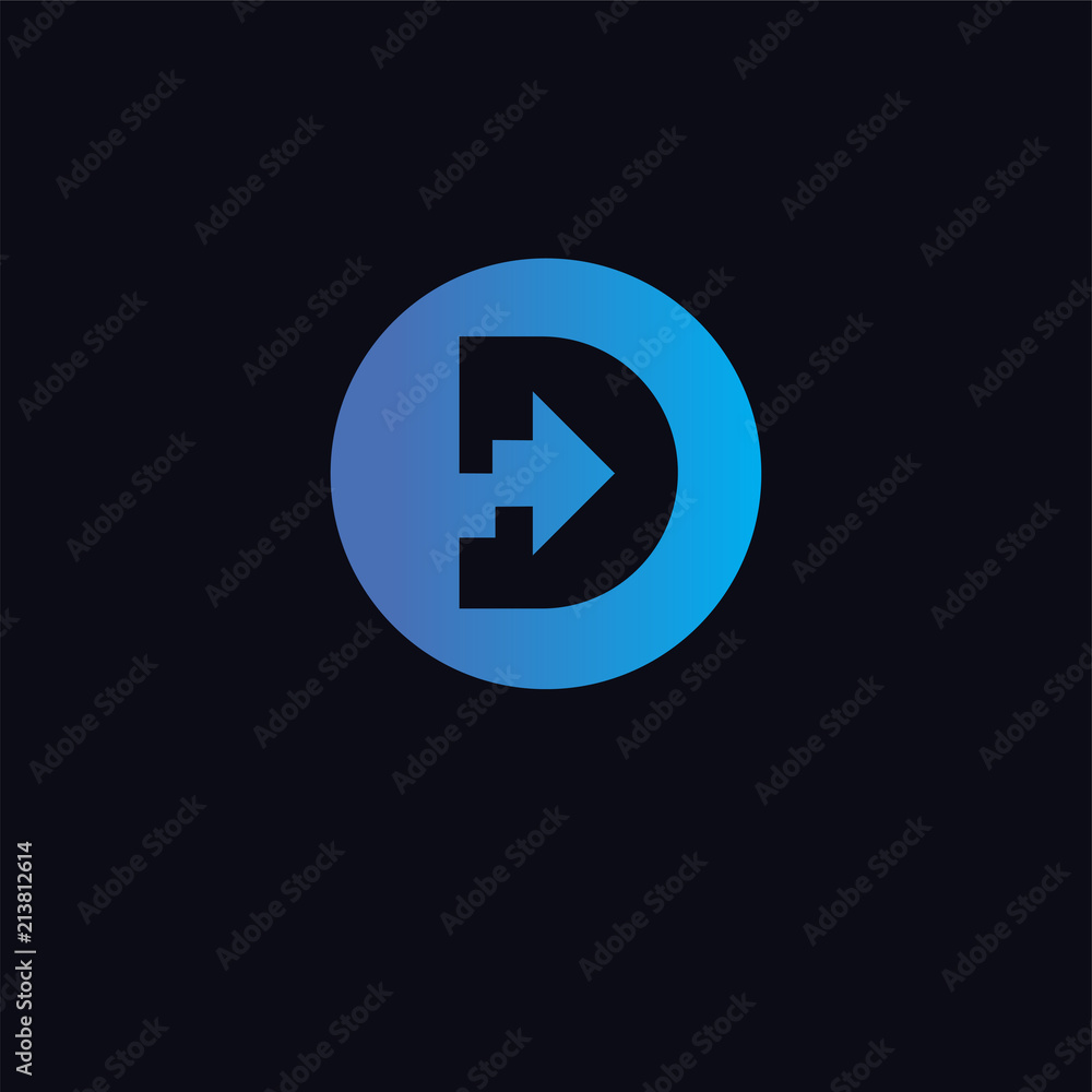 D Letter With Stat Arrow Logo vector element. Logo vector template D Letter With Stat Arrow Logo vector element. Logo vector template