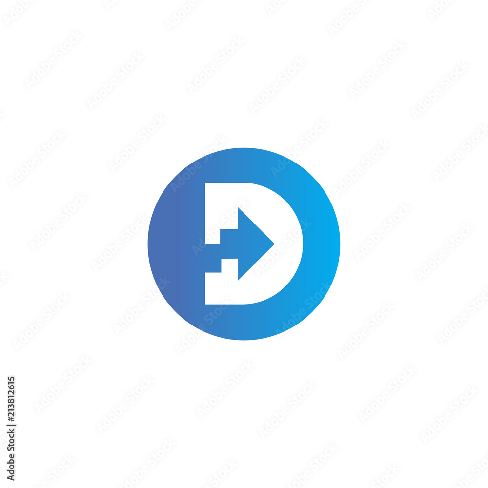 D Letter With Stat Arrow Logo vector element. Logo vector template D Letter With Stat Arrow Logo vector element. Logo vector template