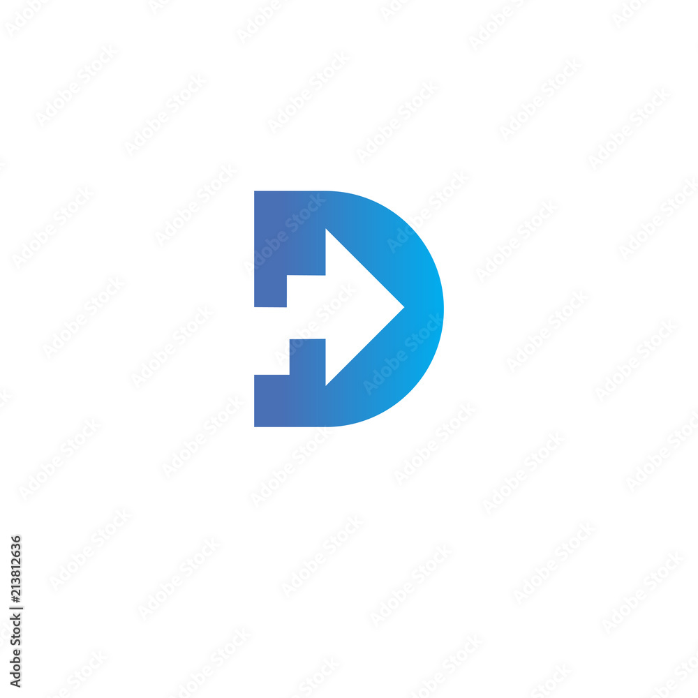 D Letter With Stat Arrow Logo vector element. Logo vector template D Letter With Stat Arrow Logo vector element. Logo vector template
