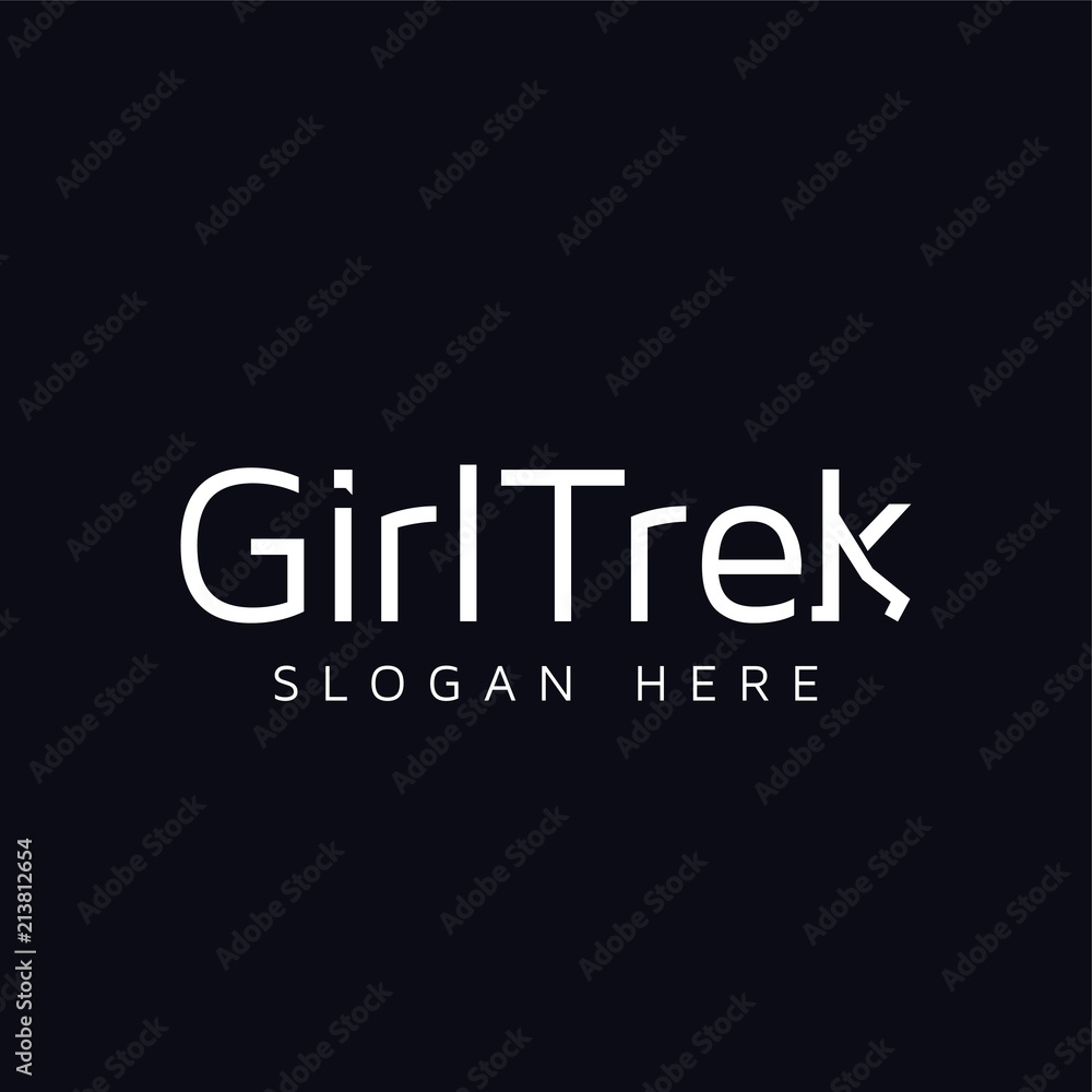 Girl trek Logo Text template. logo vector element