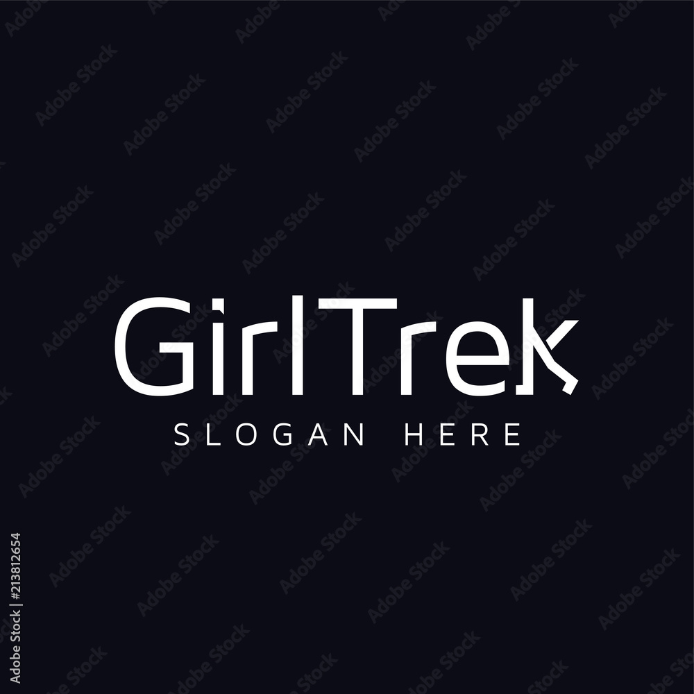 Girl trek Logo Text template. logo vector element Girl trek Logo Text template. logo vector element
