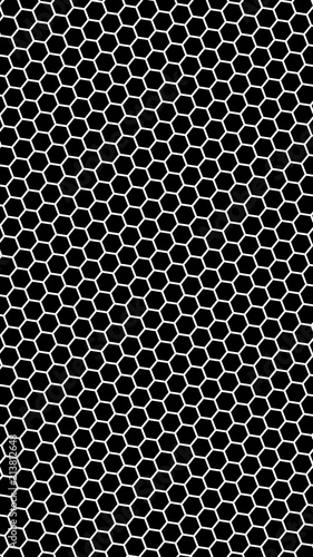 Wallpaper Mural White honeycomb on a black background. Vertical image orientation. Isometric geometry. 3D illustration Torontodigital.ca