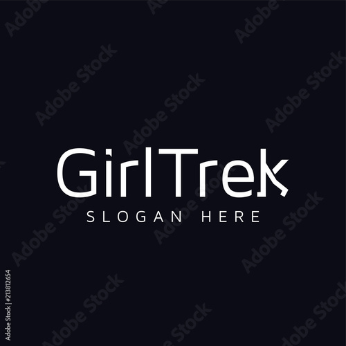 Girl trek Logo Text template. logo vector element