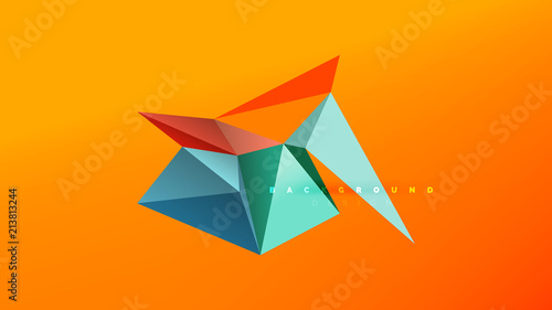 Abstract background - geometric origami style shape composition, triangular low poly design concept. Colorful trendy minimalistic illustration