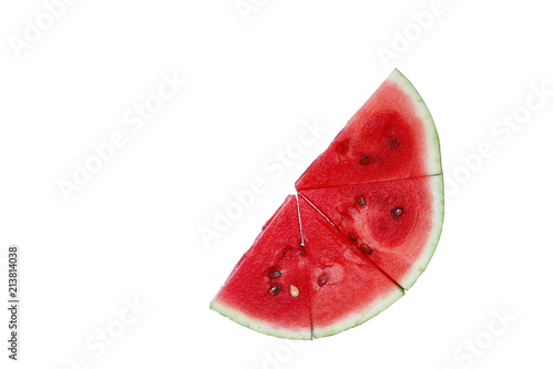 Photos foyrth slice of watermelon isolated top view