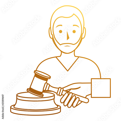 justice hammer with prisoner character vector illustration design