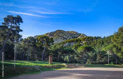 The Pastre park by the Marseilleveyre mountain range, Marseille France