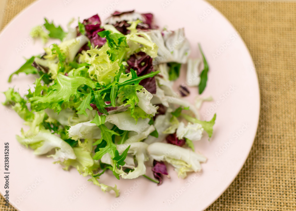 Vegetarian salad of fresh vegetables on a plate. Vegetarian salad of fresh vegetables on a plate.