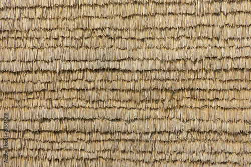 isolation of a house wall with dried straw