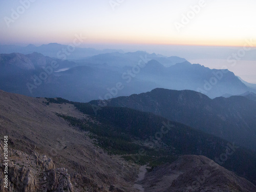 dawn in the mountains of Turkey (from mount Tahtali in Kemer) © дарья тюменцева