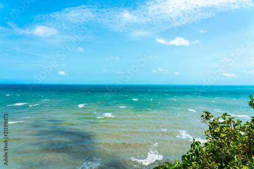 Beautiful Tropical Beach blue ocean background Summer view Sunshine at Sand and Sea Asia Beach Thailand Destinations 