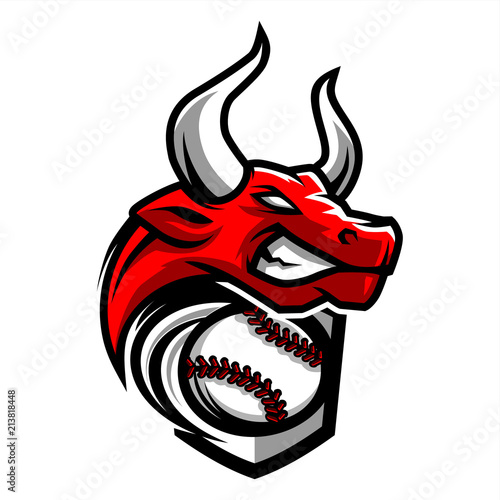 Baseball Bull Team Logo