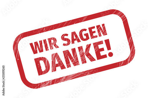 Stempel rot WIR SAGEN DANKE!