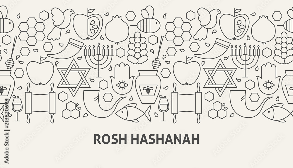 Obraz premium Rosh Hashanah Banner Concept