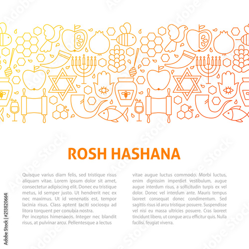 Rosh Hashana Line Design Template
