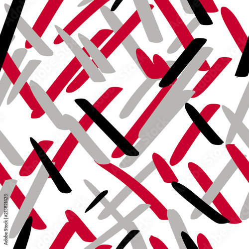 seamless geometric pattern, on white background. isometry, design Wallpaper print on fabric. abstract, vector illustration.red, blue, black,