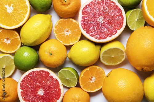 Citrus fuits  grapefruit  lemon  lime  orange background