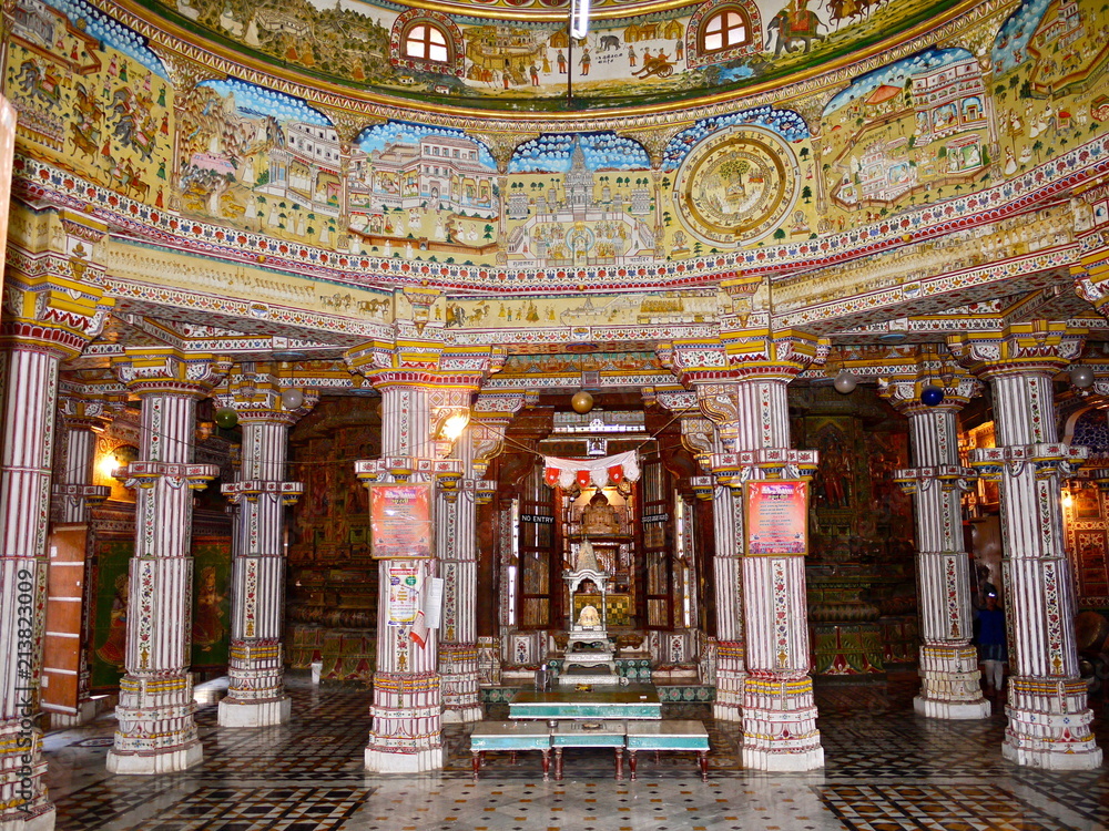 Colourful Jain temple, Bikaner. India
