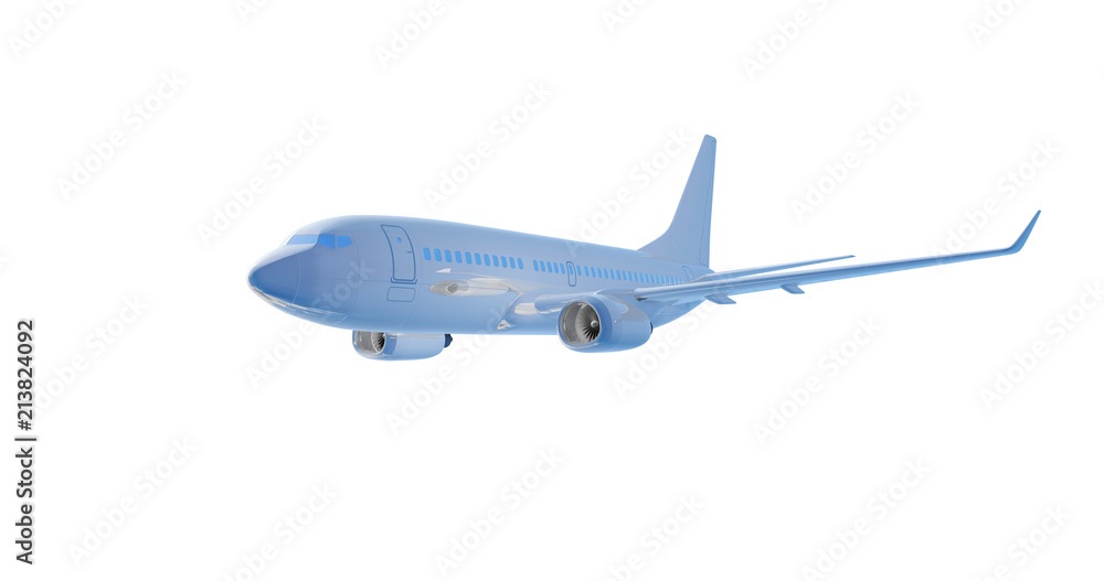 Airplane flying. 3D render Airplane flying. 3D render
