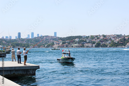 Bosphorus Landscape Istanbul little boat