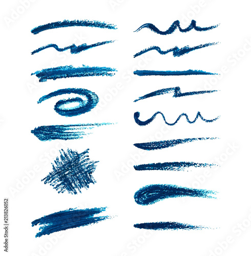 Vector of pencil strokes navy blue  eyeliner on a white background
