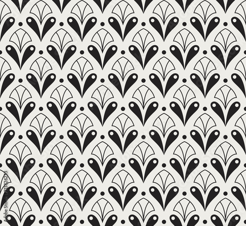 Vector Ornamental Seamless Pattern. Geometric Flower Stylish Texture. Abstract Retro Tile Texture.